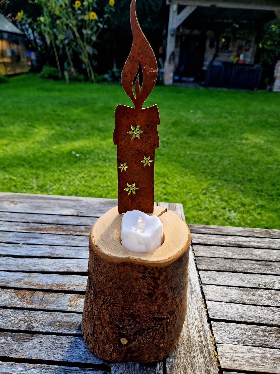 Rustikale Weihnachtskerze