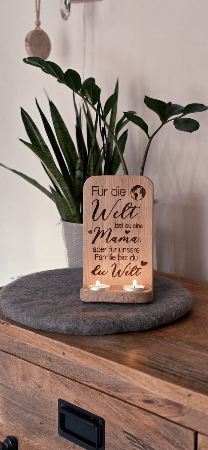 Teelichthalter "Beste Mama der Welt"